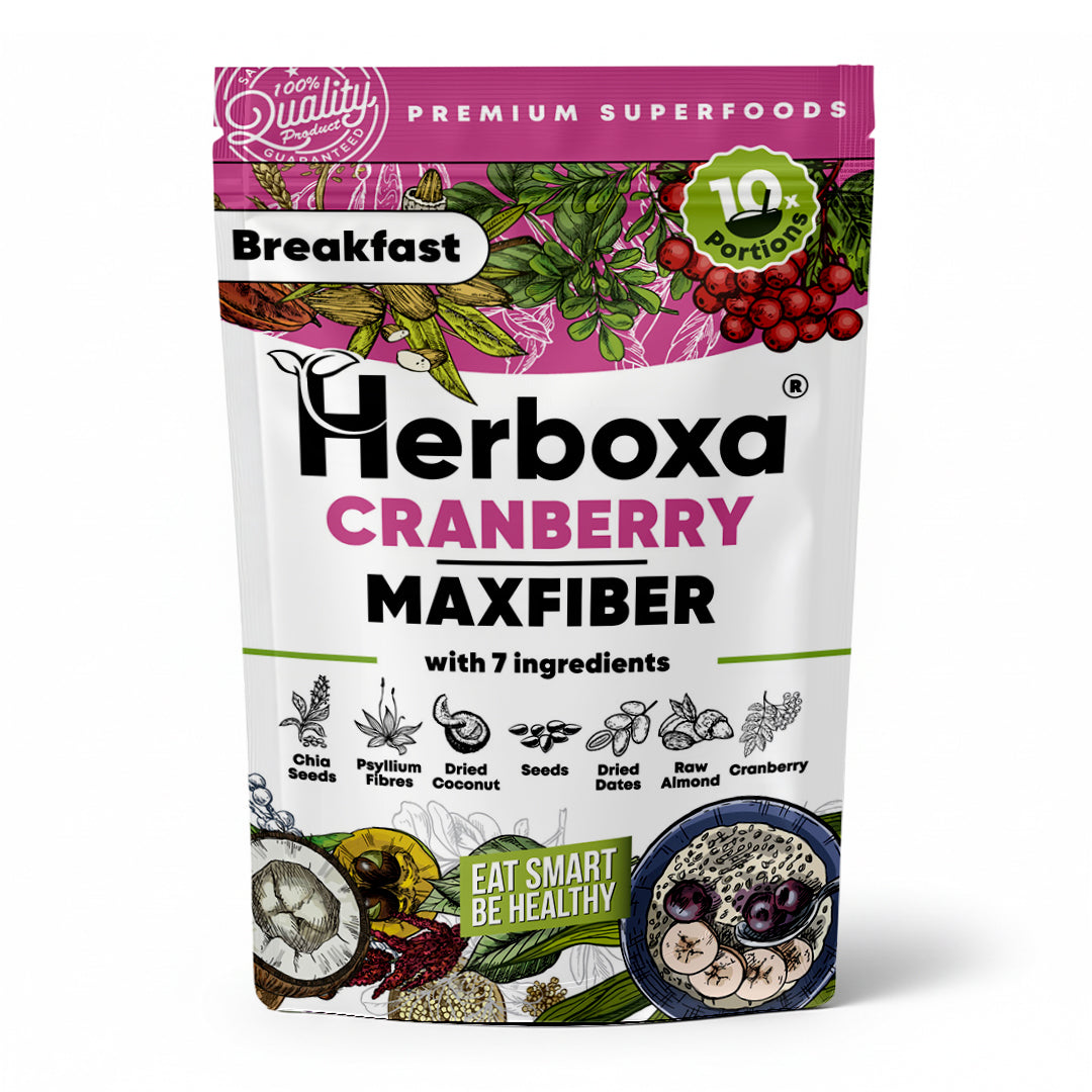 Cranberry Maxfiber – zdravé a rýchle raňajky s vysokým obsahom vlákniny